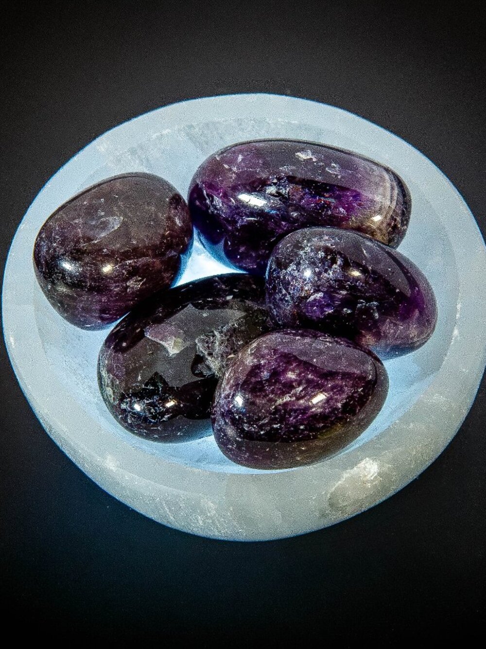 5pc Natural Amethyst Tumbled Stones Purple Crystal Gemstones